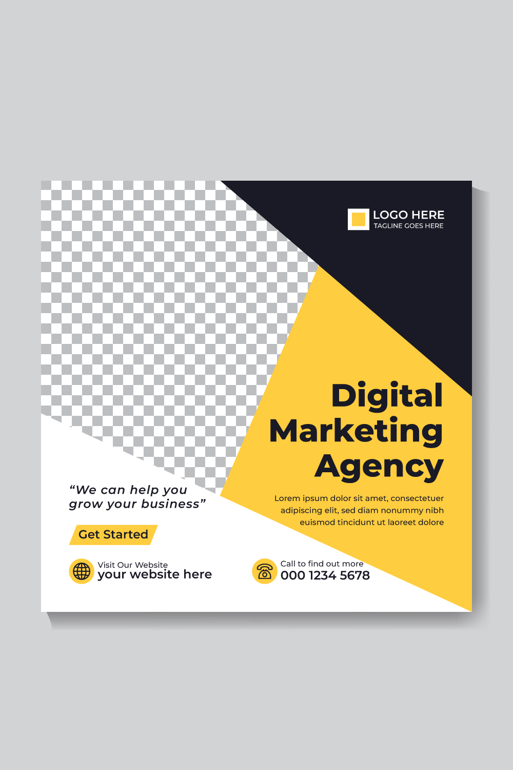 Corporate Modern Digital Marketing Social Media Instagram Post Design Template - Pinterest.