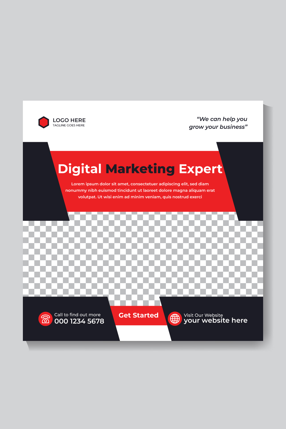 Corporate Modern Digital Marketing Social Media Instagram Post Design Template - Pinterest.