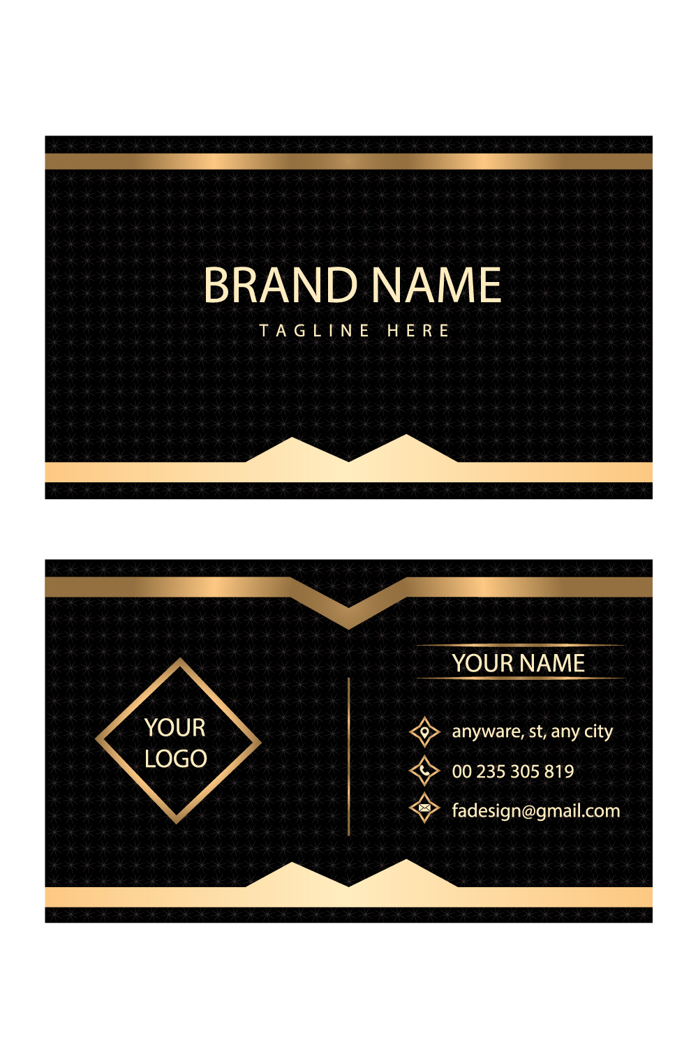 luxury personal, Visiting, business & company card-1 pinterest preview image.