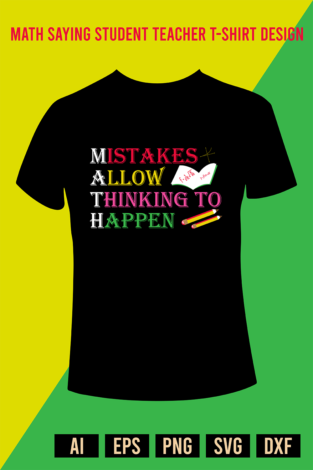 Math Saying Student Teacher T-Shirt Design pinterest image cover file.