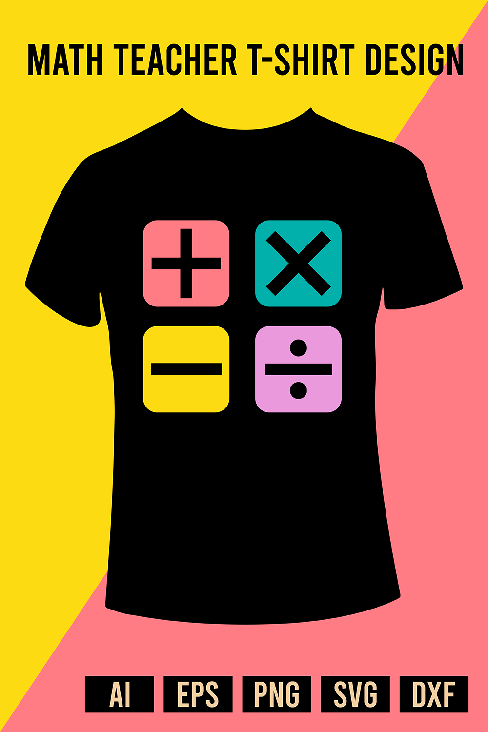 Math Teacher T-Shirt Design pinterest image preview.