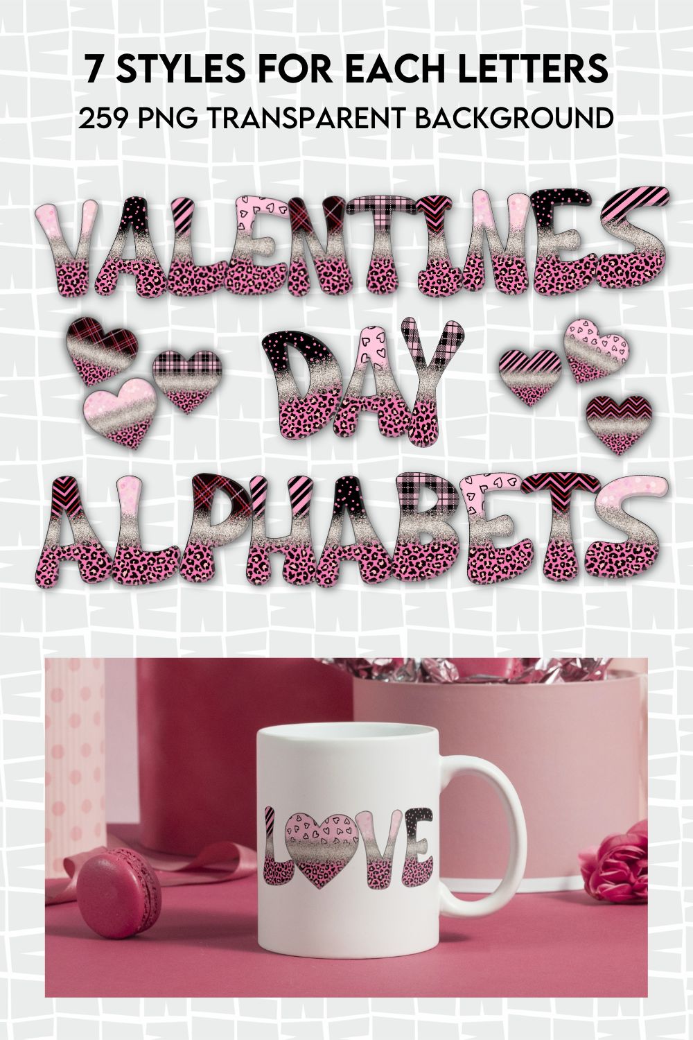 Black Pink Valentines Alphabet -259 PNG Transparent Background - Pinterest.