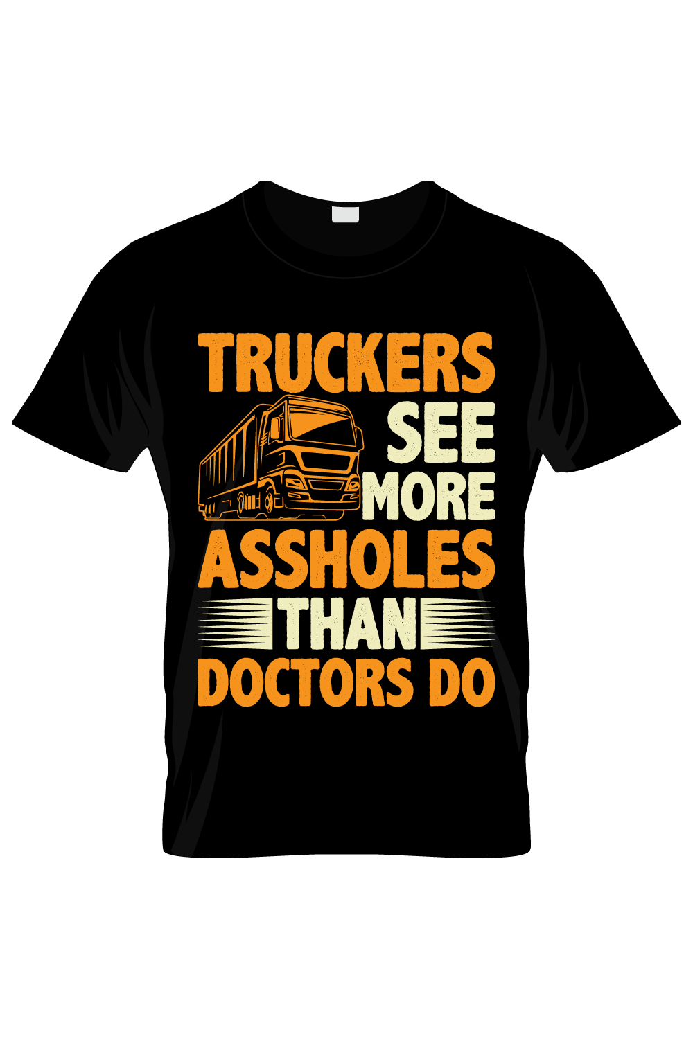 Image of t-shirt with elegant truck print