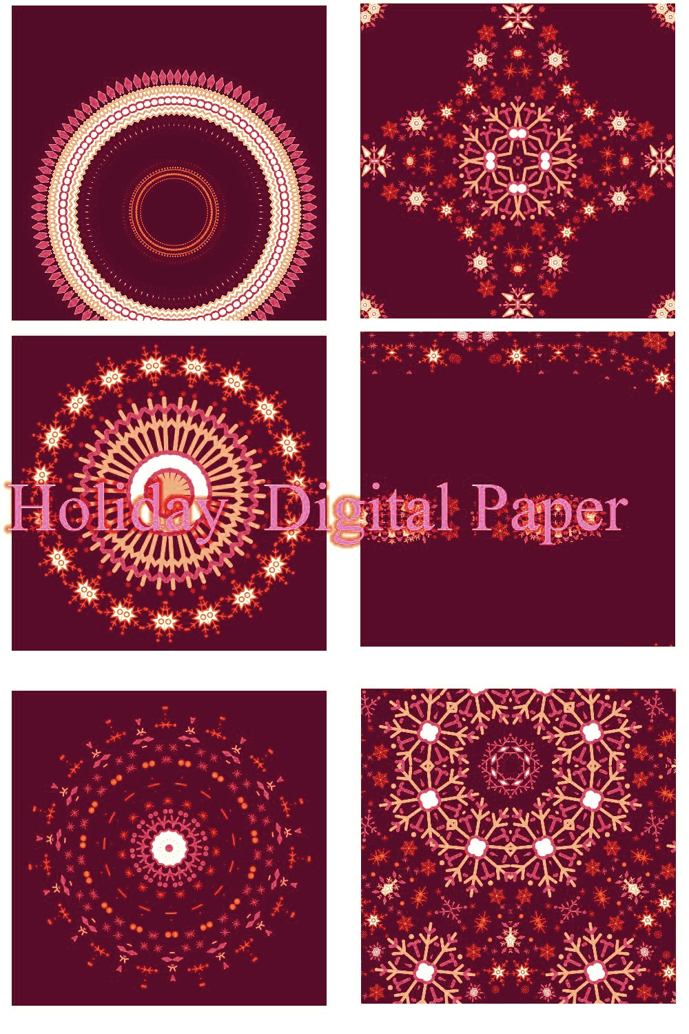Holiday Digital Paper Design pinterest image.