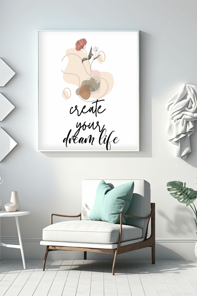 Create Your Dream Life, Positive Printable, Wall Art - MasterBundles