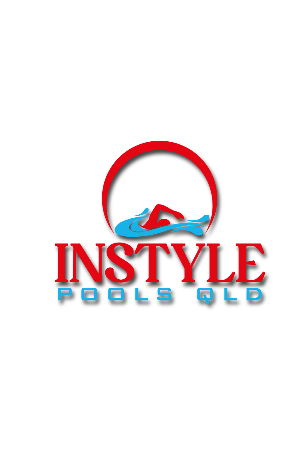 Pool Logo 3D Design pinterest image.