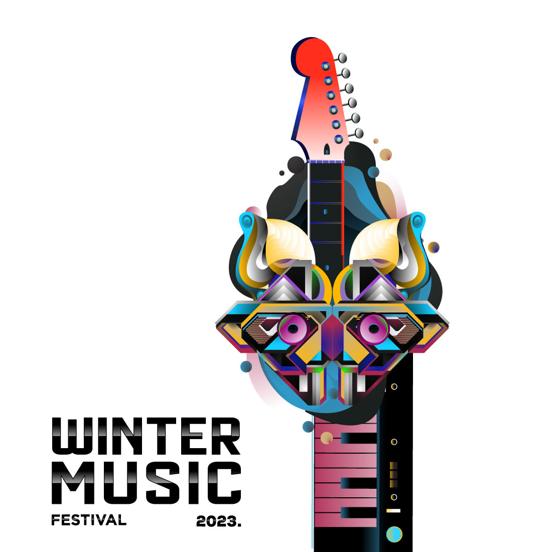 Winter Music Festival Flyer Poster Design preview image.
