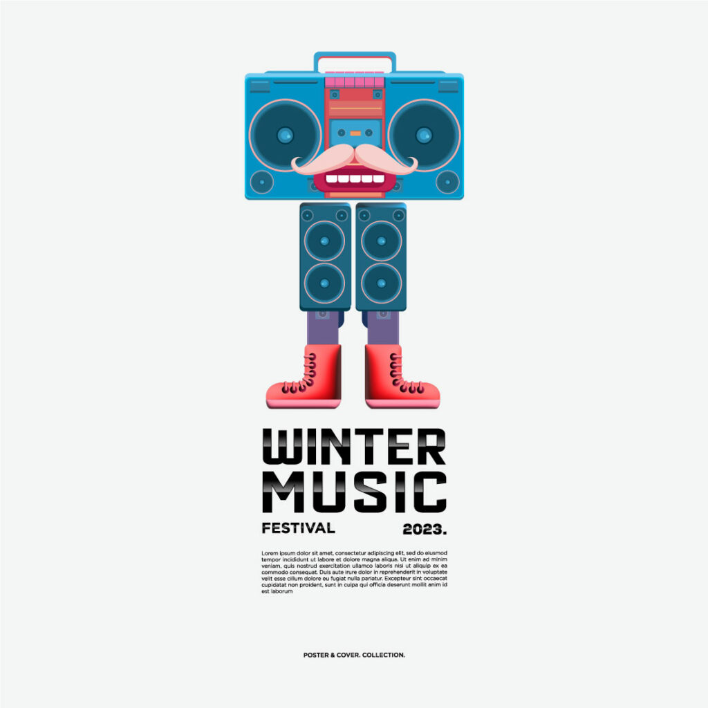 Winter Music Festival Flyer Poster Design MasterBundles