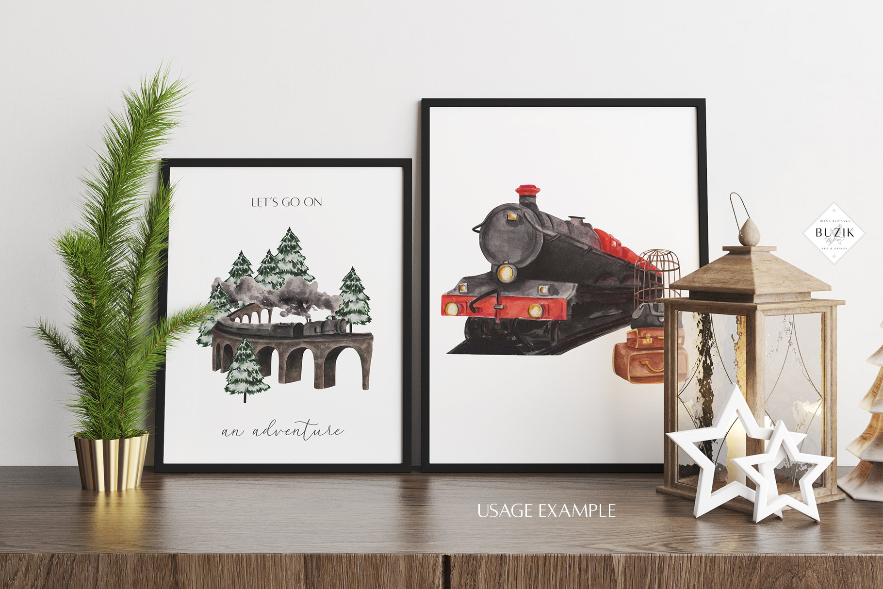 Magic Winter Watercolor Clipart Set - posters preview.