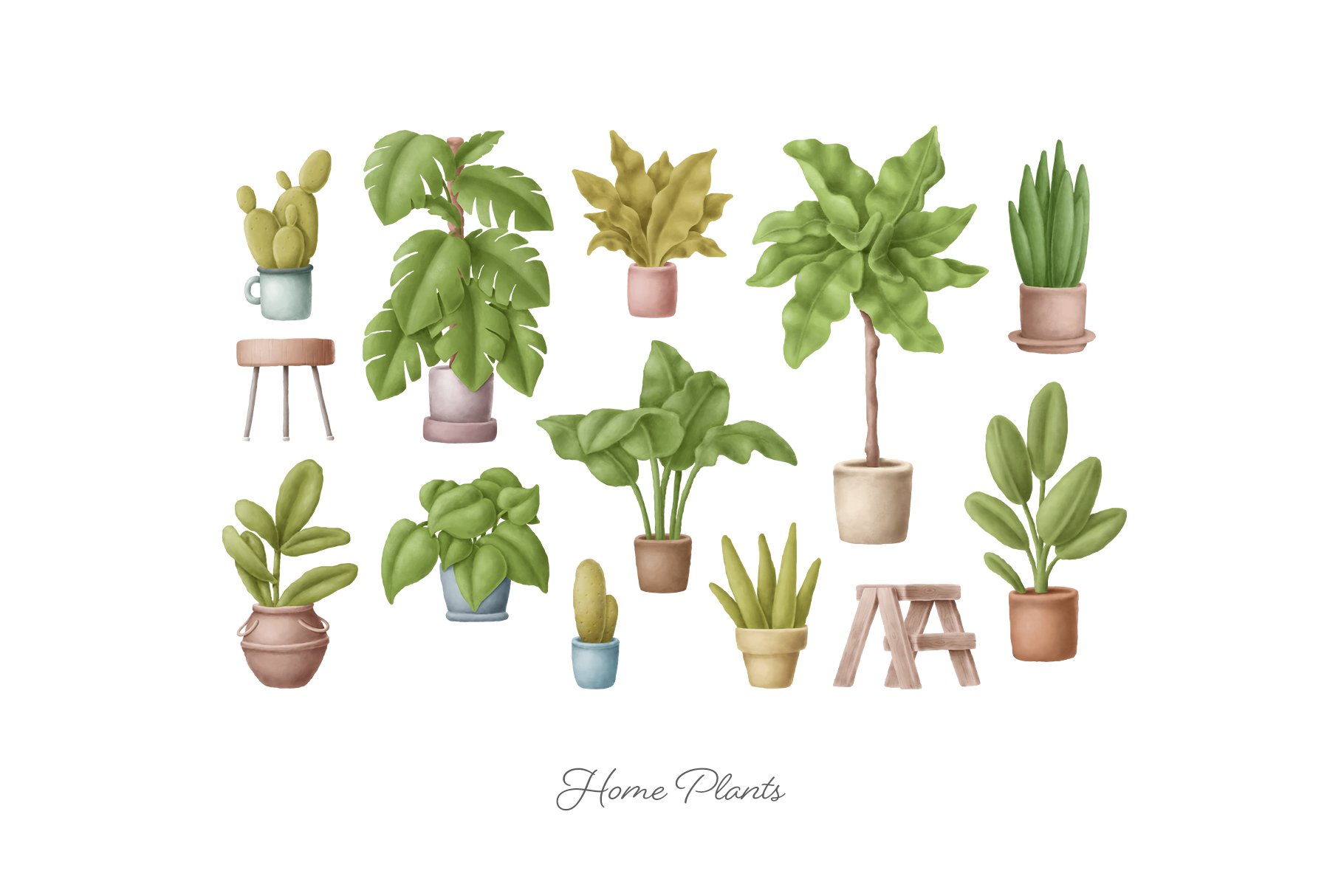 Potted plants clipart preview.