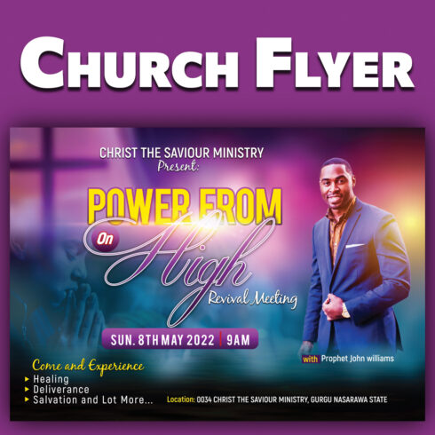 Church Poster Template Design (Free) main cover.