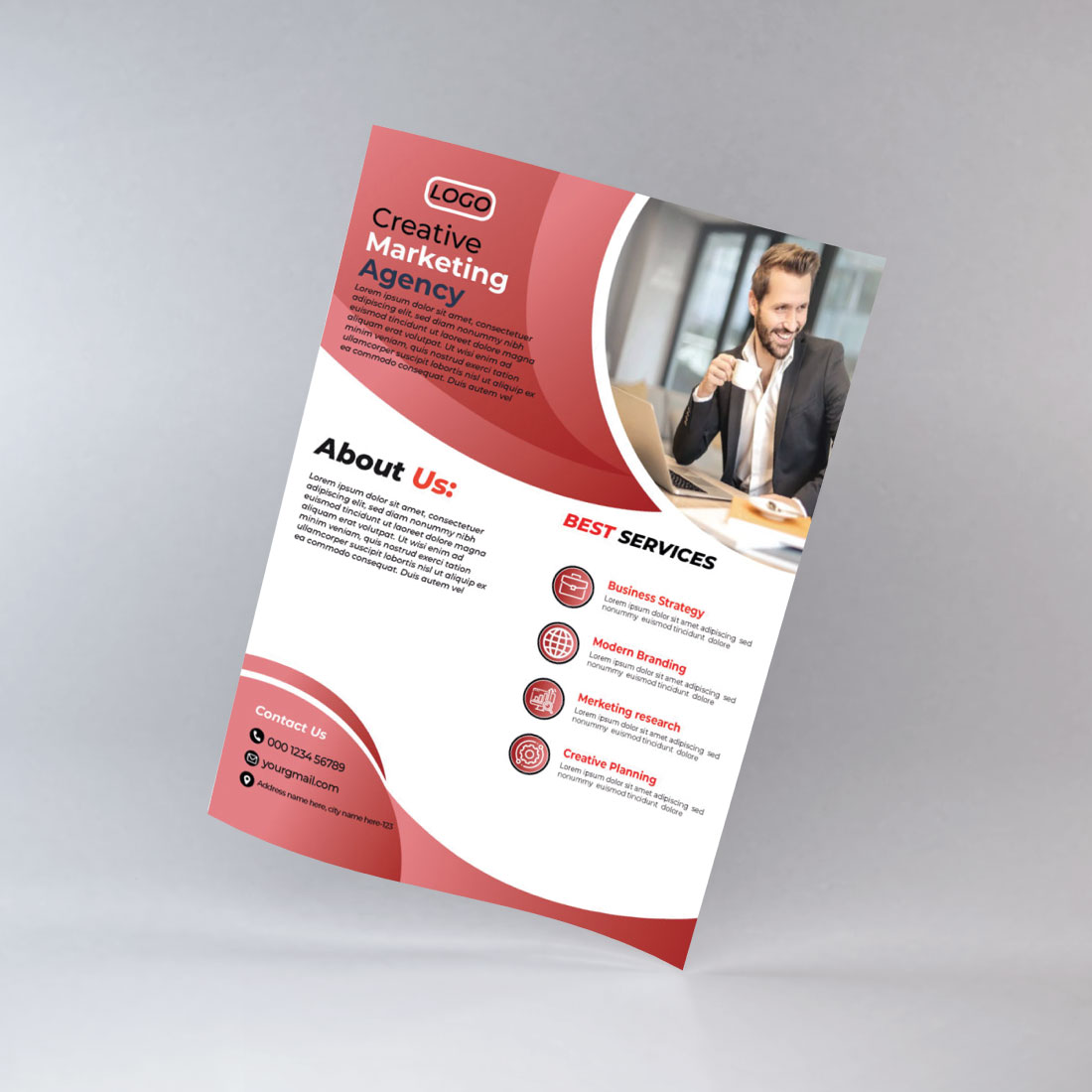 Corporate Business Flyer Design Red preview image.
