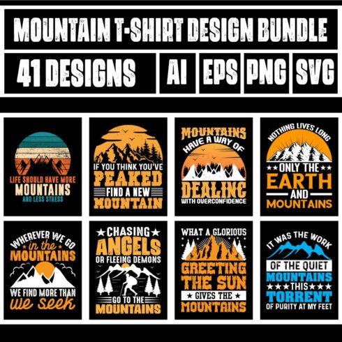 Mountain T-Shirt Design Bundle vmain cover