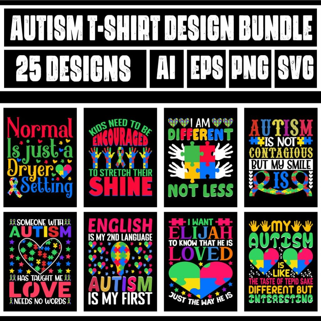 Autism T-Shirt Design Bundle | MasterBundles
