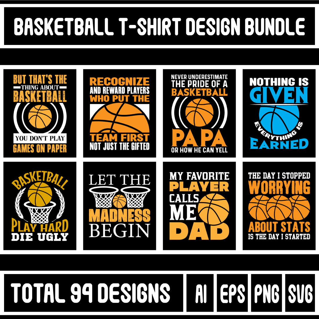 Basketball T-Shirt Design Bundle main cover