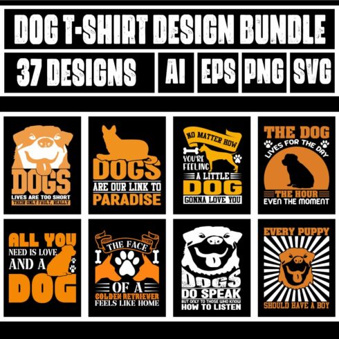 Dog T-Shirt Design Bundle main cover