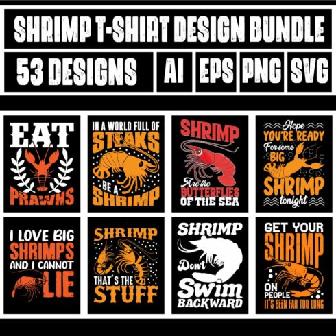 Shrimp T-Shirt Design Bundle main cover