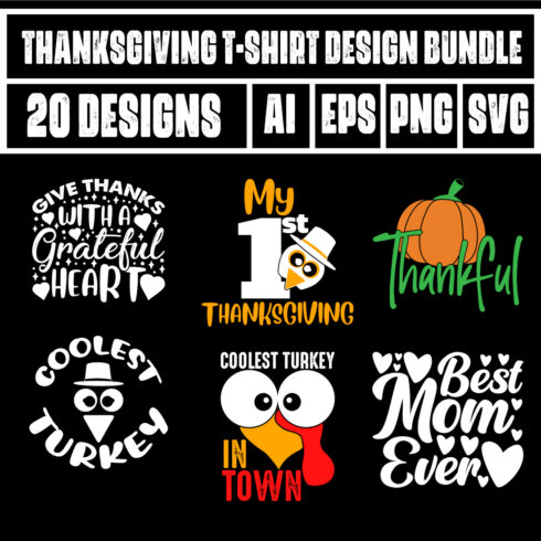 Thanksgiving T-Shirt Design Bundle main cover
