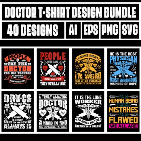 Doctor T-Shirt Design Bundle main cover