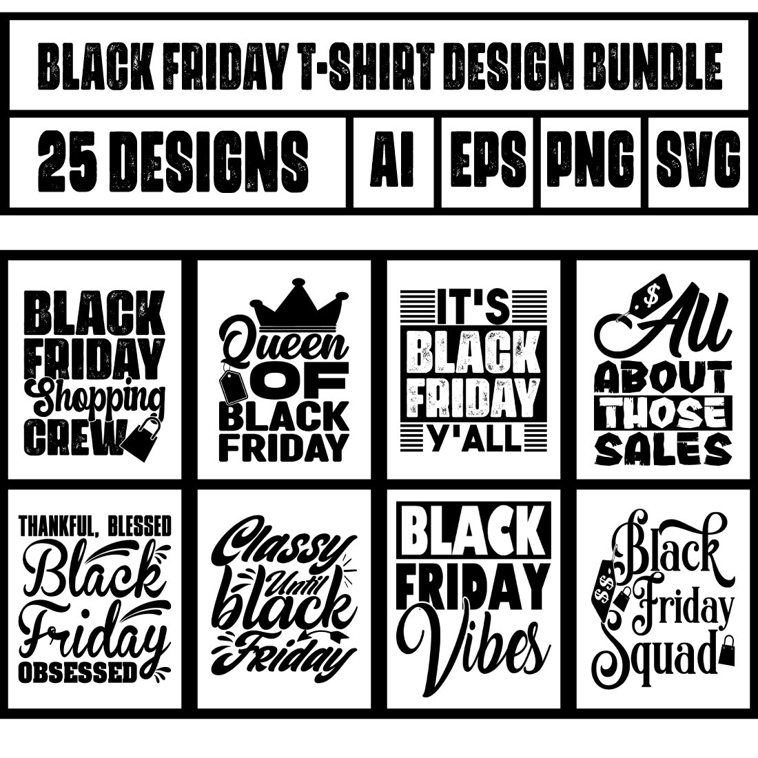 Black Friday T-Shirt Design Bundle main cover