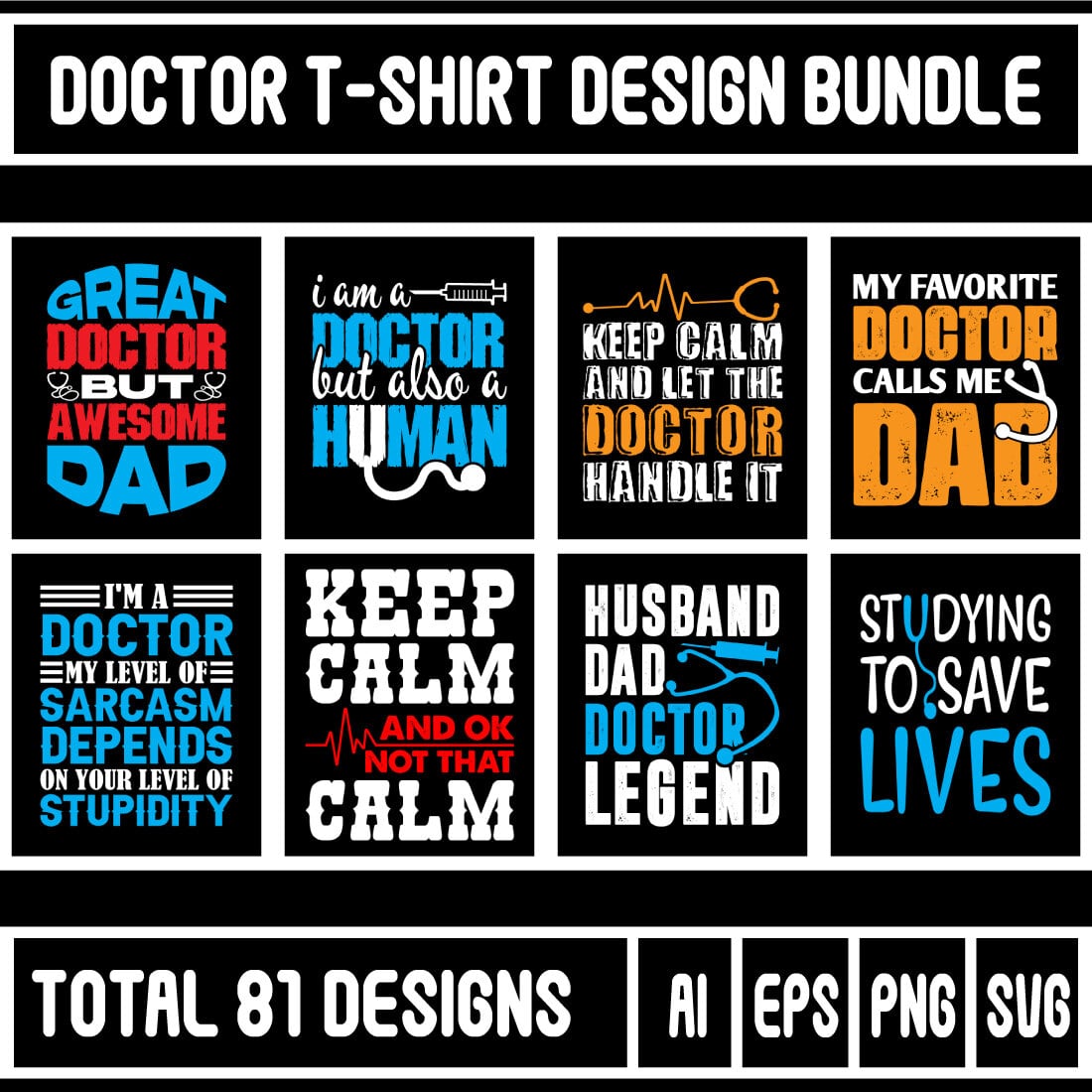 Doctor T-Shirt Design Bundle main cover