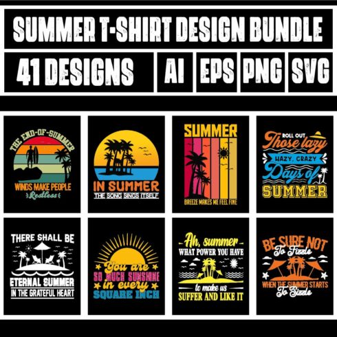 Summer T-Shirt Design Bundle main cover