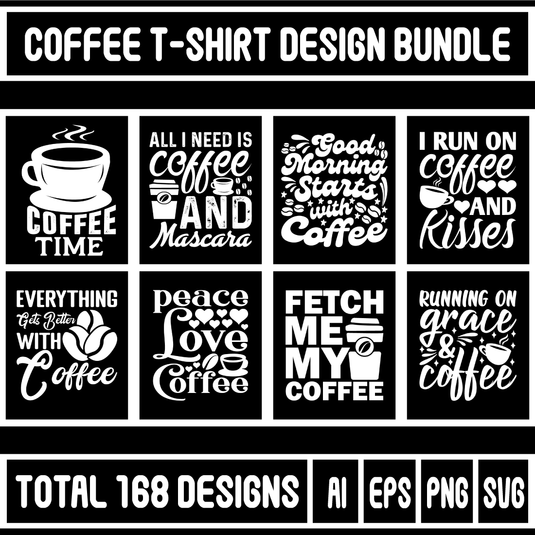 Coffee T-Shirt Design Bundle main cover