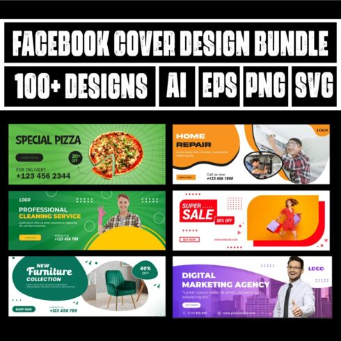 Facebook Cover Design Bundle main cover.