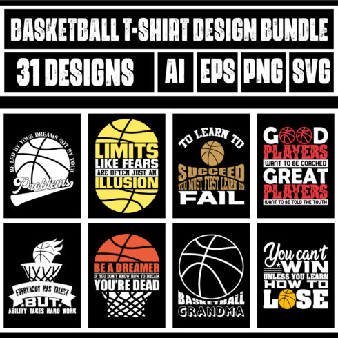 Basketball T-Shirt Design Bundle main cover