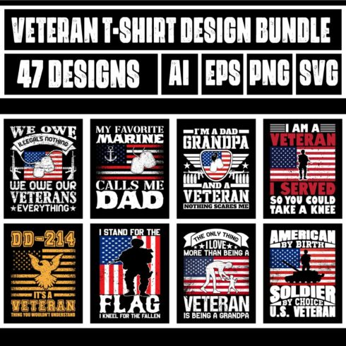 Veteran T-Shirt Design Bundle main cover