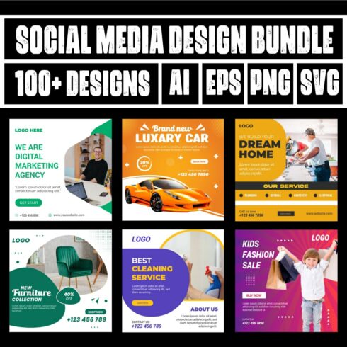 Social Media Template Design Bundle main cover.