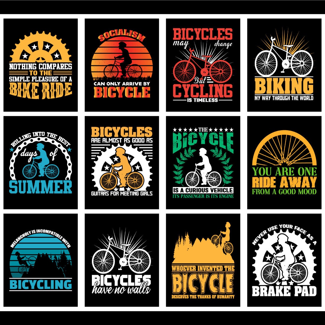 Cycling T-Shirt Design Bundle cover