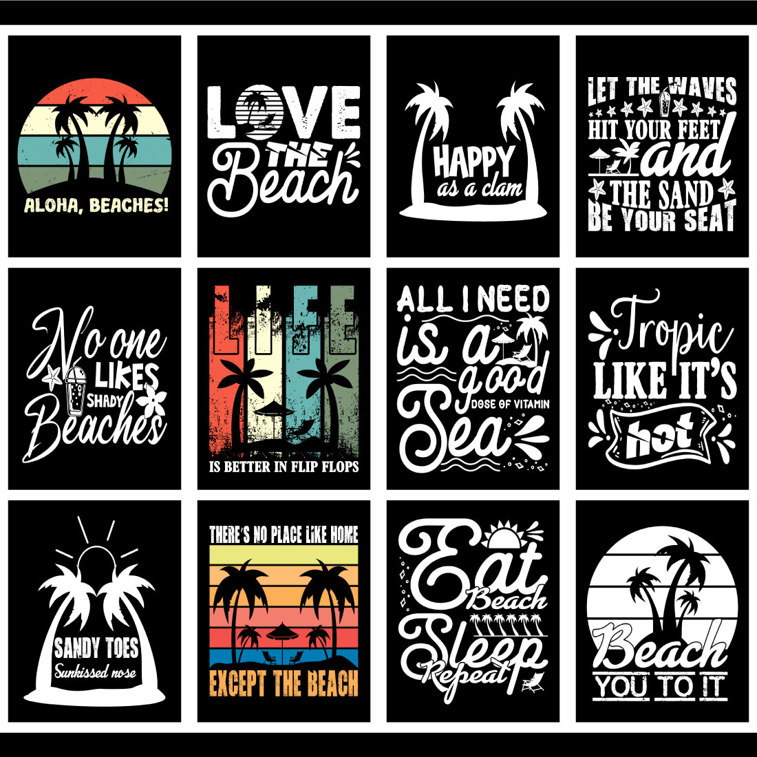 Beach T-Shirt Design Bundle cover