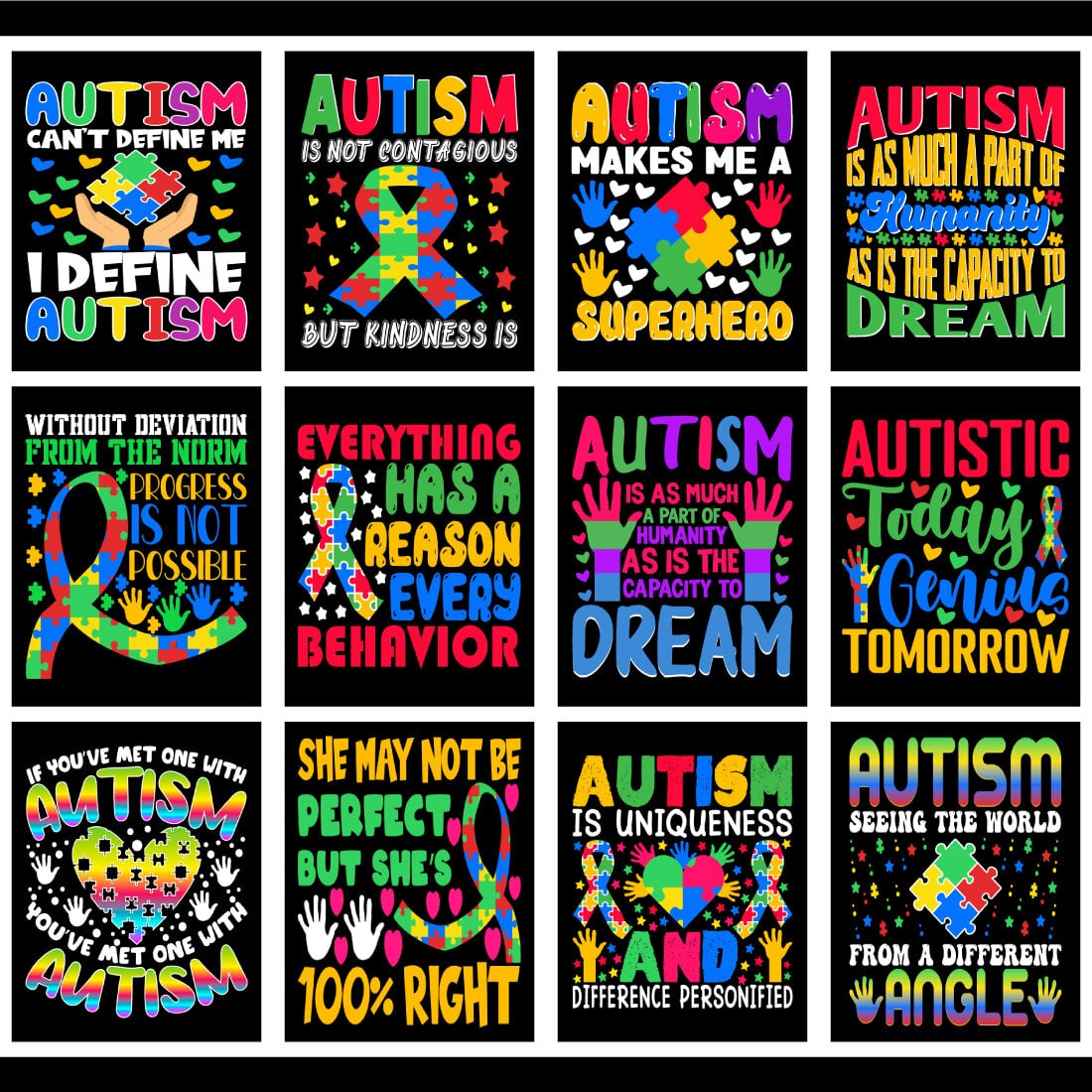 Autism T-Shirt Design Bundle cover