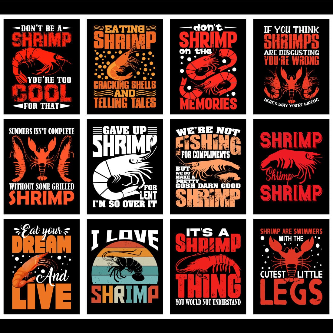 Shrimp T-Shirt Design Bundle cover