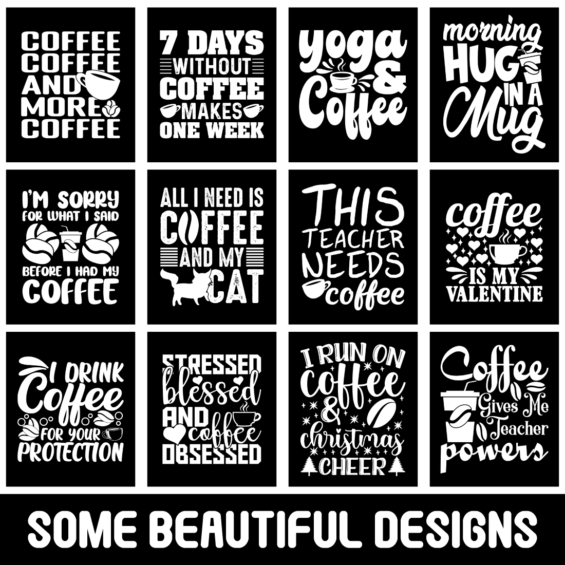 Coffee T-Shirt Design Bundle cover