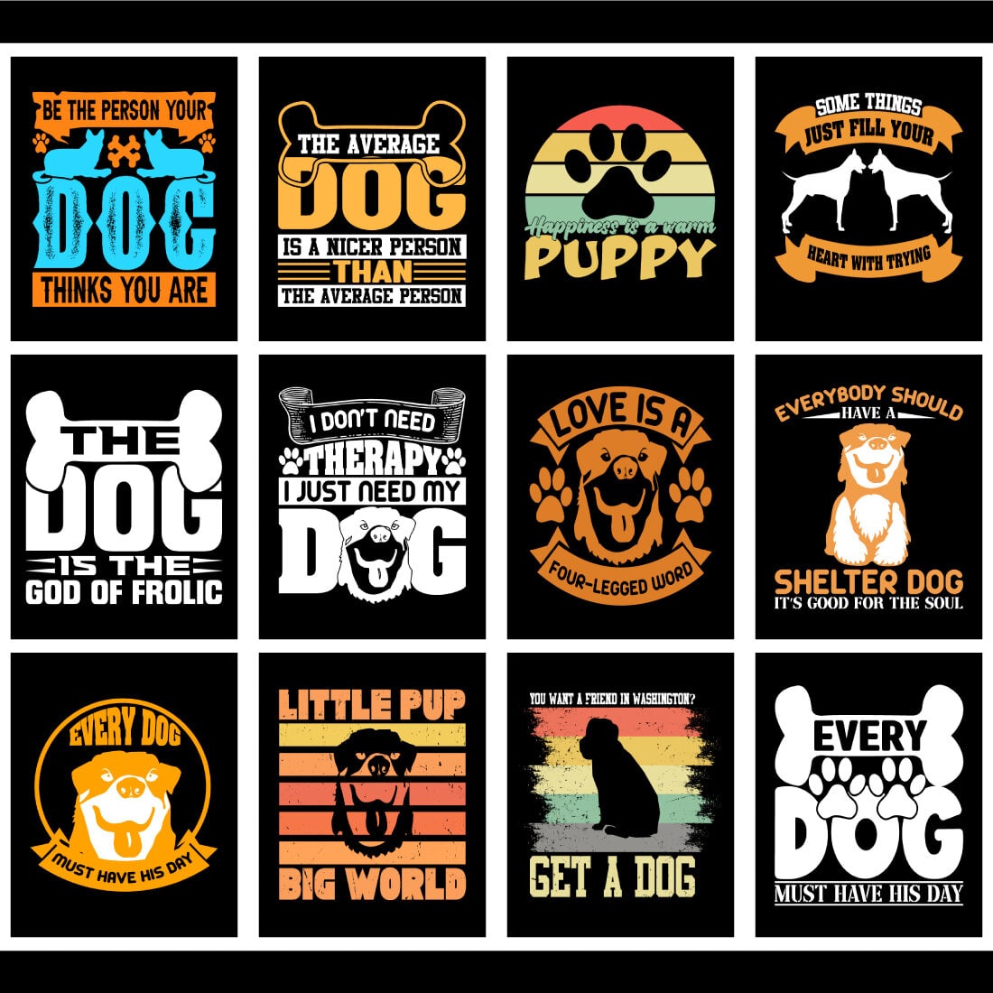 Dog T-Shirt Design Bundle cover