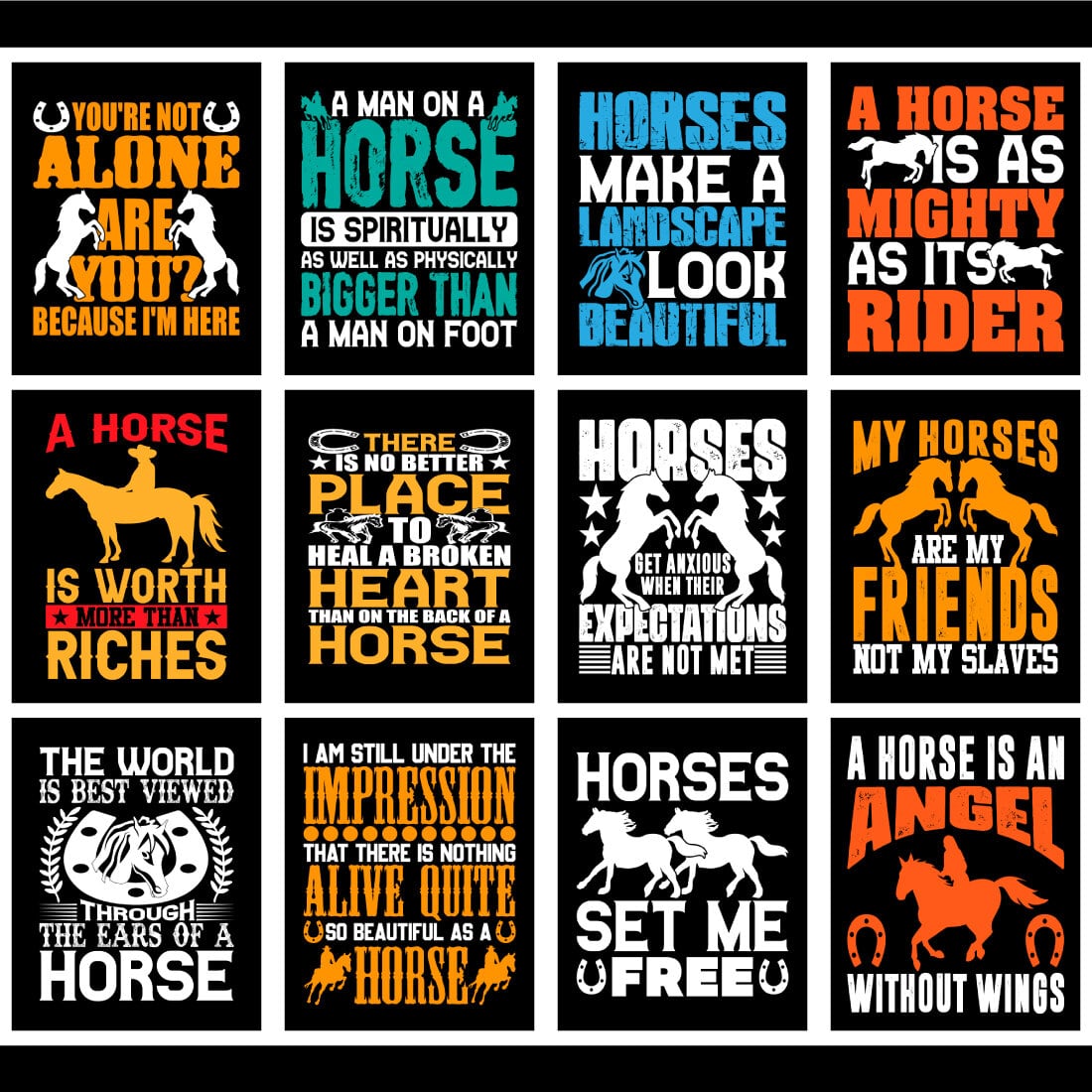 Horse T-Shirt Design Bundle cover