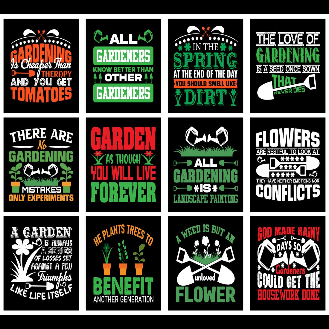 Gardening T-Shirt Design Bundle cover