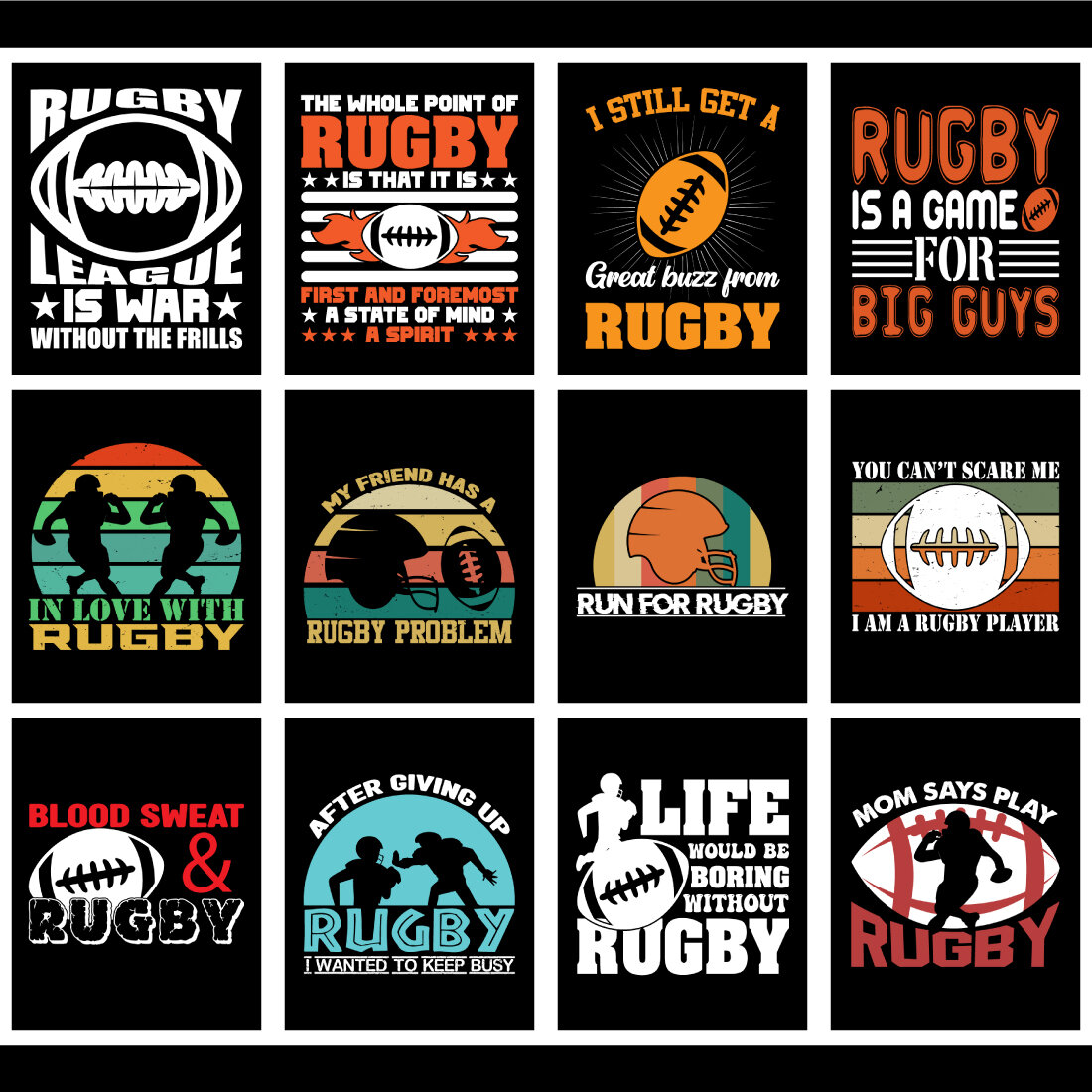 Rugby T-Shirt Design Bundle cover