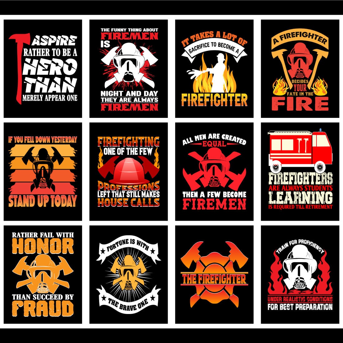 Firefighter T-Shirt Design Bundle cover