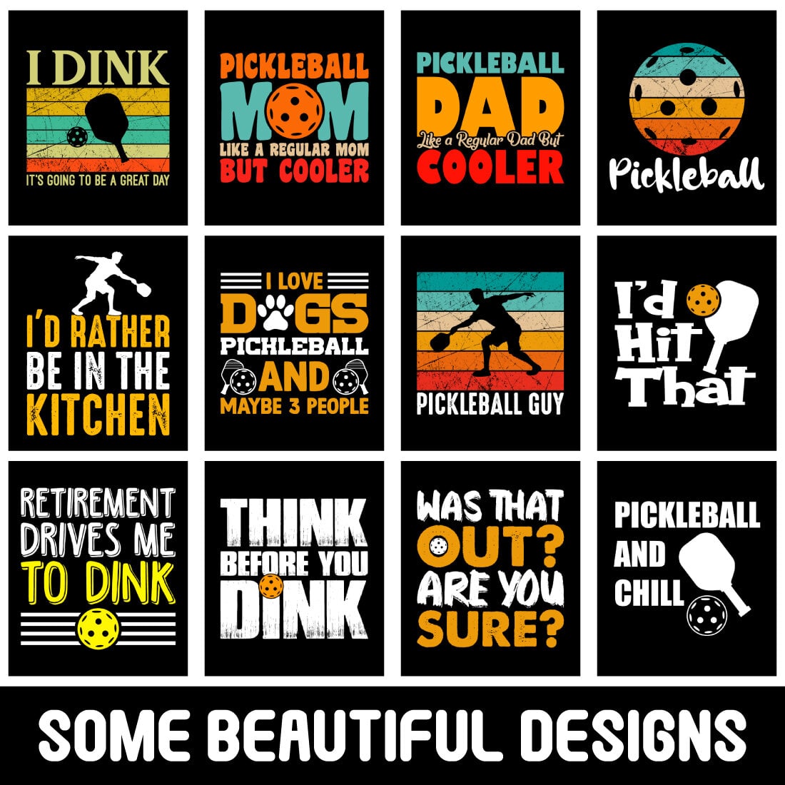 Pickleball T-Shirt Design Bundle cover