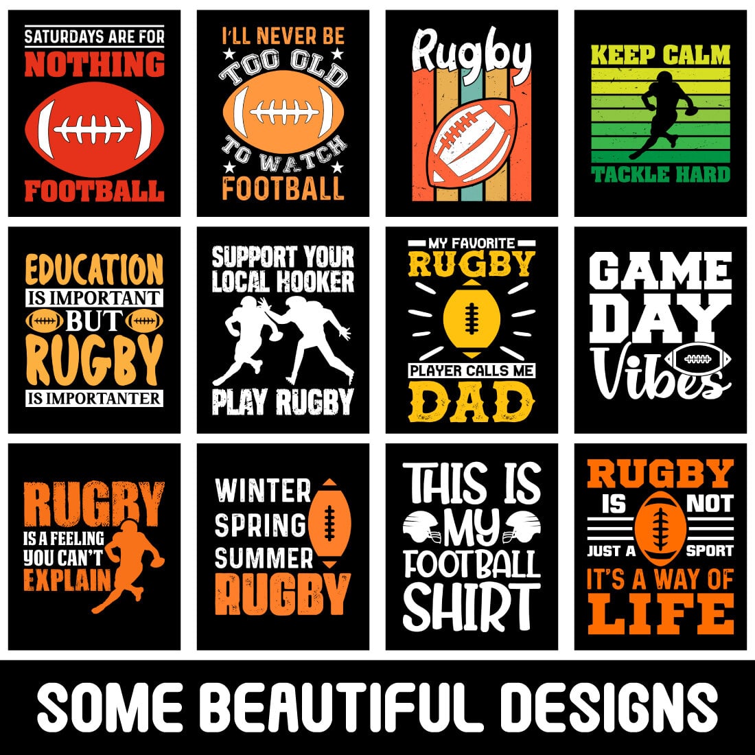 Rugby T-Shirt Design Bundle cover