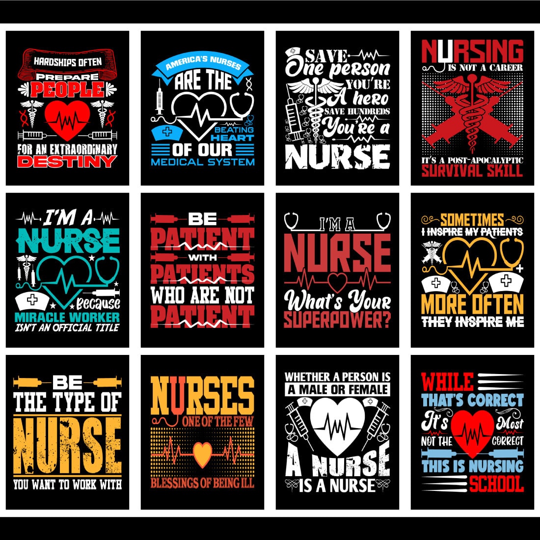 Nurse T-Shirt Design Bundle cover