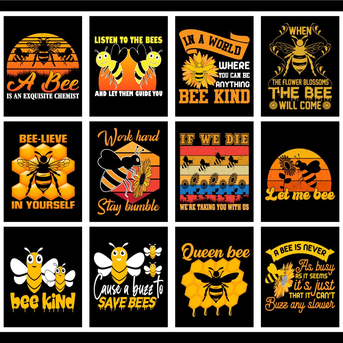 Bee T-Shirt Design Bundle cover