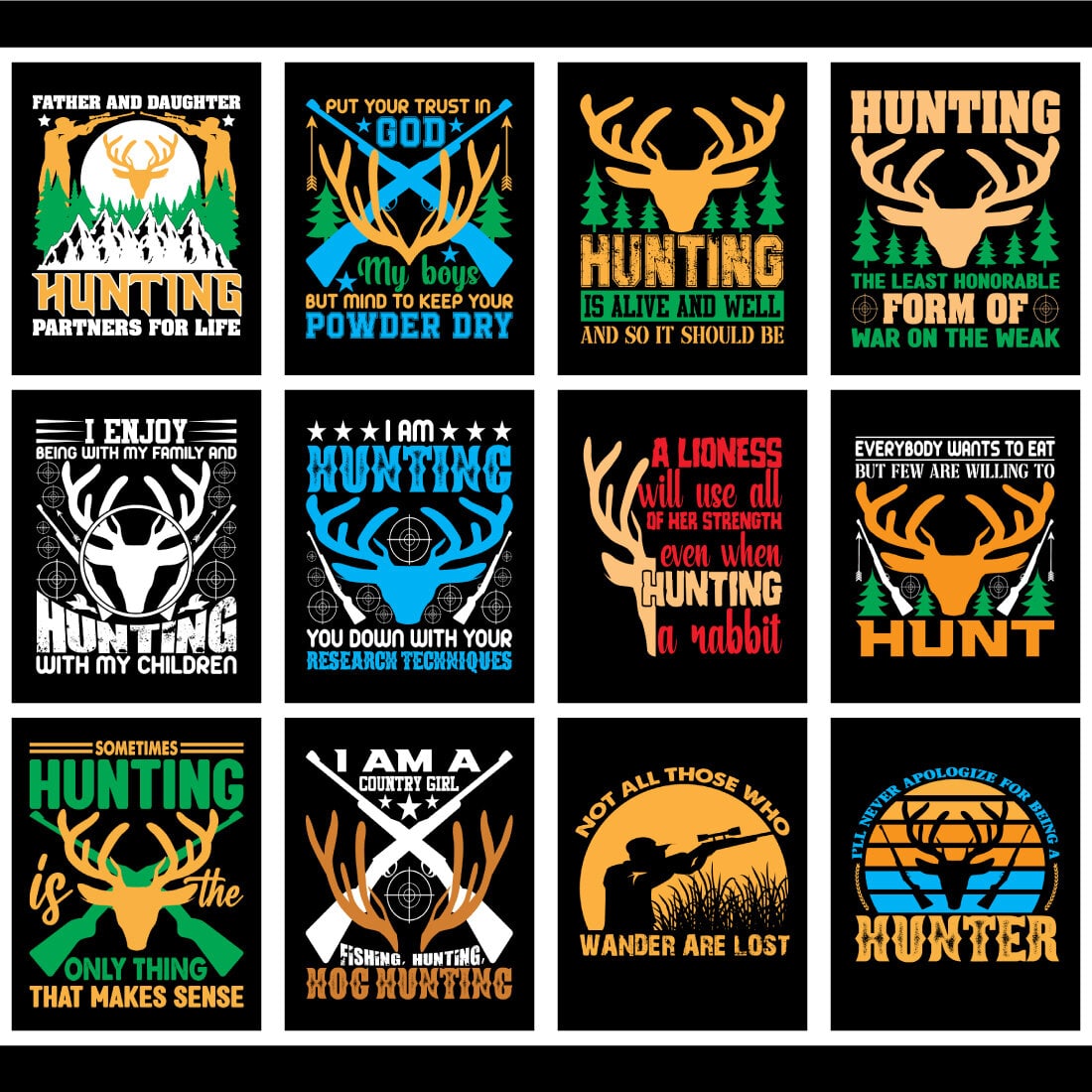 Hunting T-Shirt Design Bundle cover