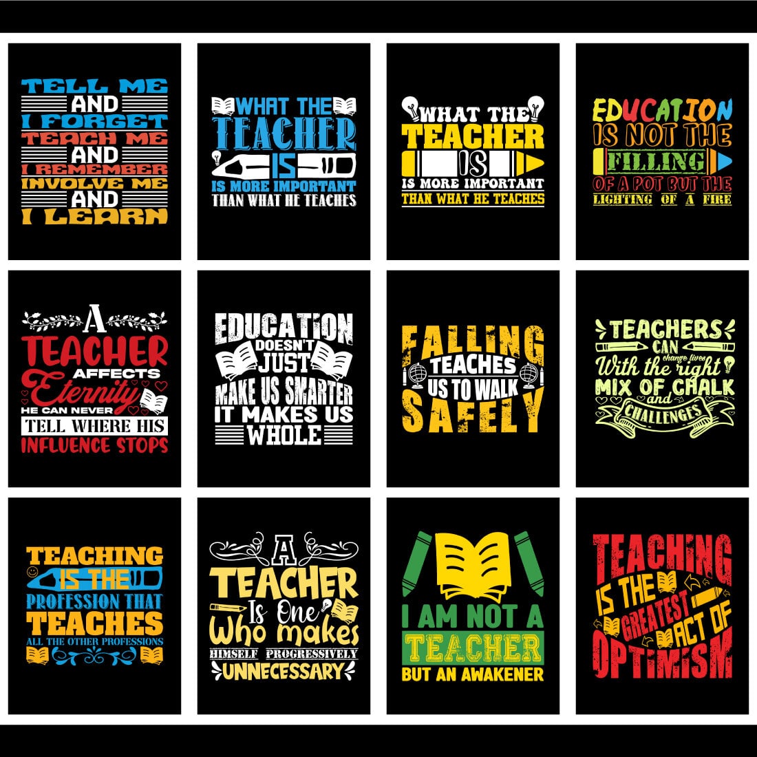 Teacher T-Shirt Design Bundle cover