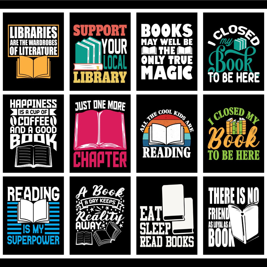 Book Lover T-Shirt Design Bundle cover