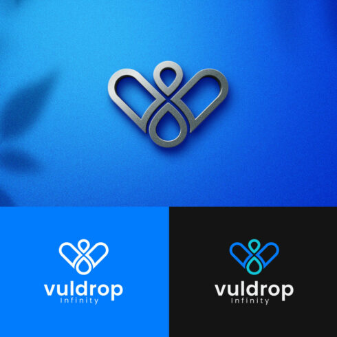 V Letter Mark Infinity Drop Logo Design cover image.