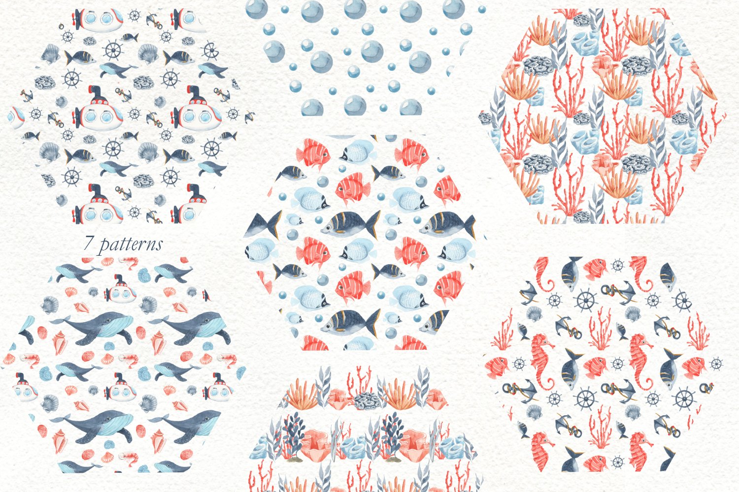 There are 7 seamless patterns.